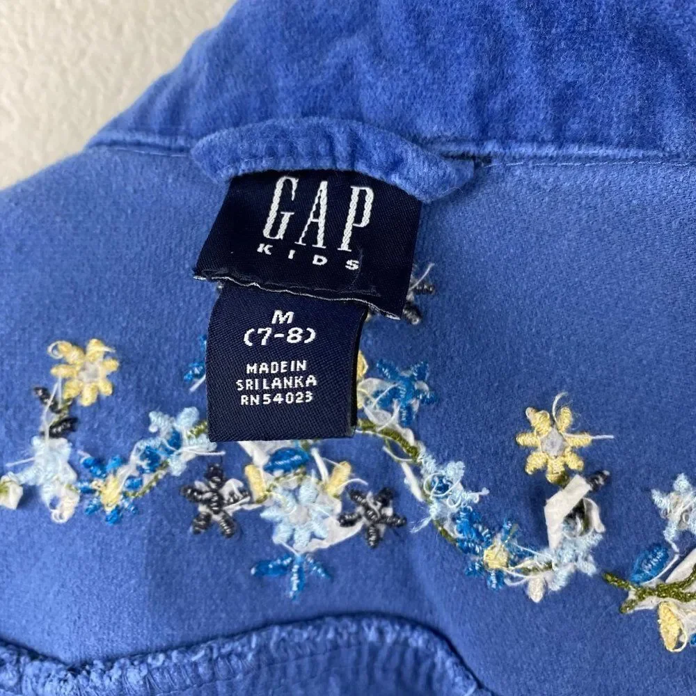 Gap Kids Blue Brushed Corduroy Girls Jacket  M 7/8